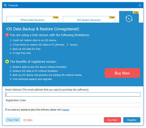 iOS Data Backup & Restore Registration