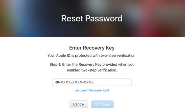 Ripristina la password di iCloud con l'autenticazione a due fattori
