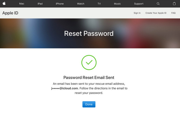 Reset iCloud Password Successfully