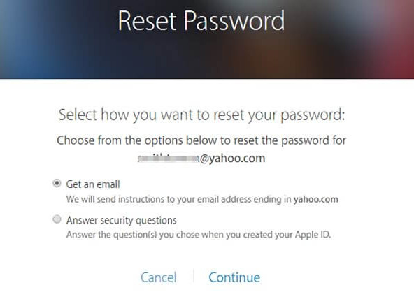 Reimposta la password ID Apple online