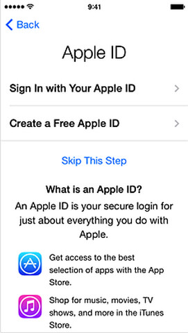 Nastavení Apple ID