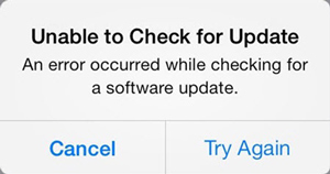 Kan iOS niet updaten