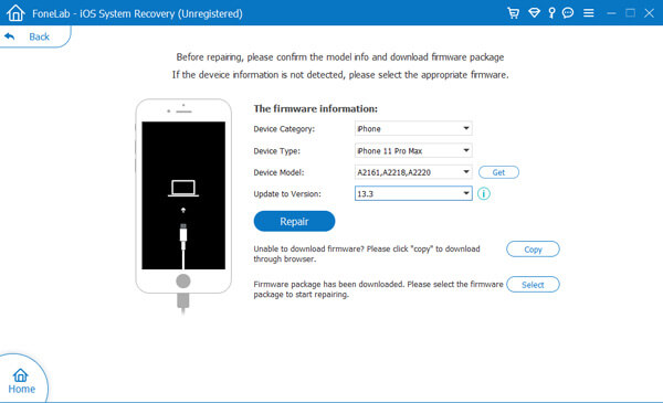 Confirm Firmware Information