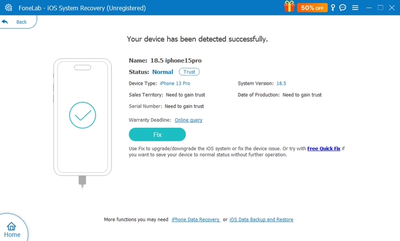 Device Info Confirm