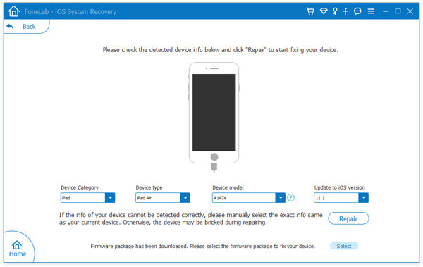 Repair iPhone to Reset