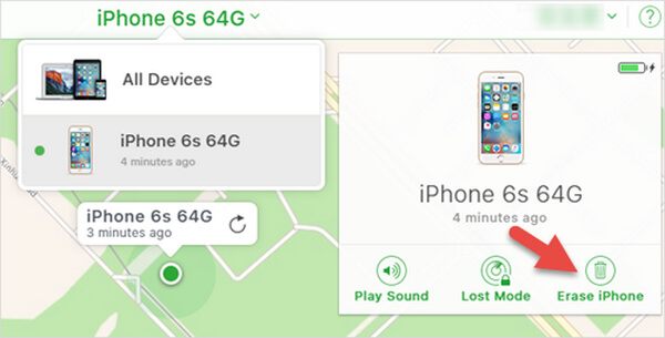 Nyissa ki a letiltott iPhone készüléket a Find My iPhone segítségével