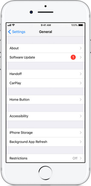 Aktualizujte systém iOS, abyste opravili zmrazení iPhone