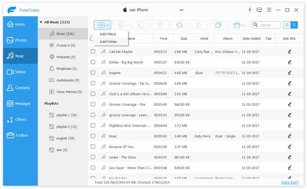 Overfør musikk fra datamaskin til iPhone