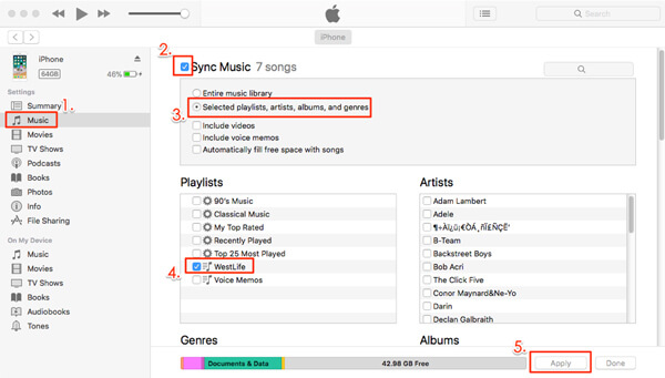 Voeg afspeellijst toe aan de iPhone met iTunes