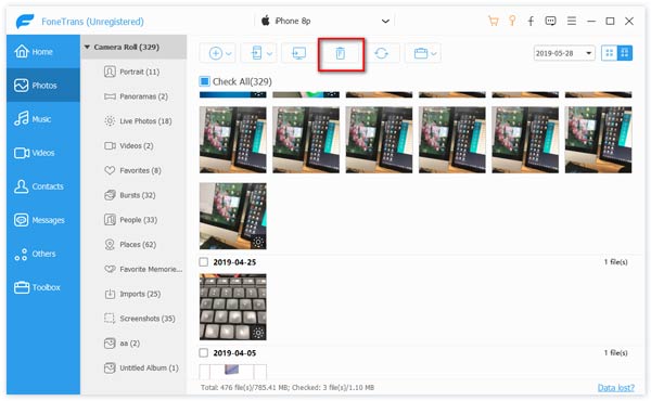 Choose and Delete Photos from iPhone
