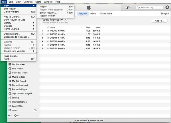 Crea una nuova playlist usando iTunes