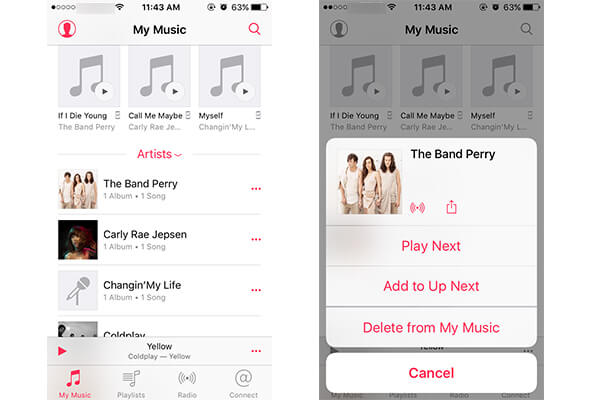 Verwijder nummers van de iPhone Music-app