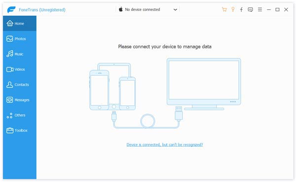 Interface van iPad-synchronisatiesoftware