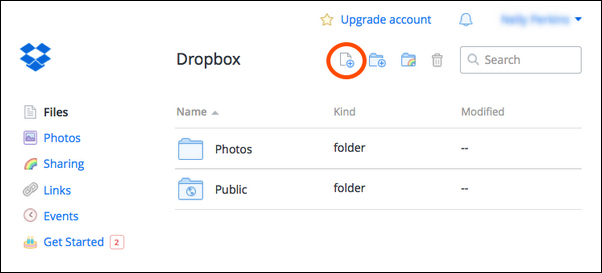 Dropbox Lähetä valokuva
