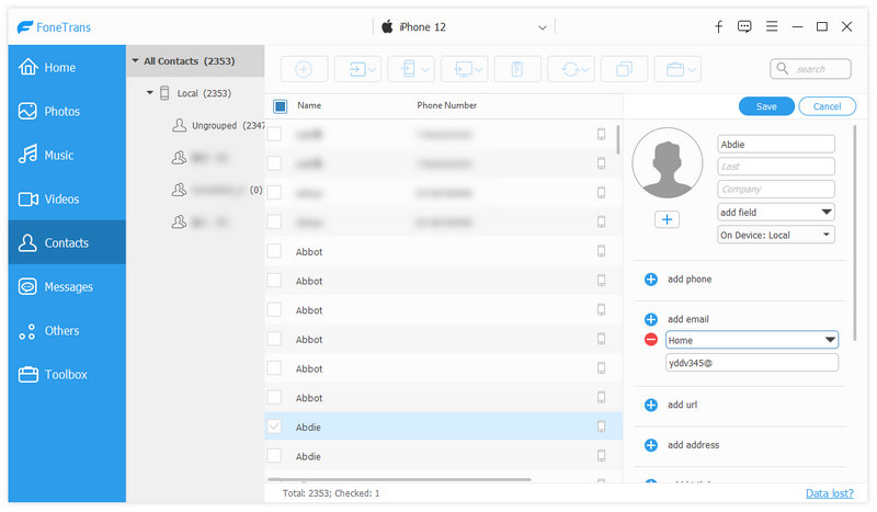 Edit iPhone Contacts