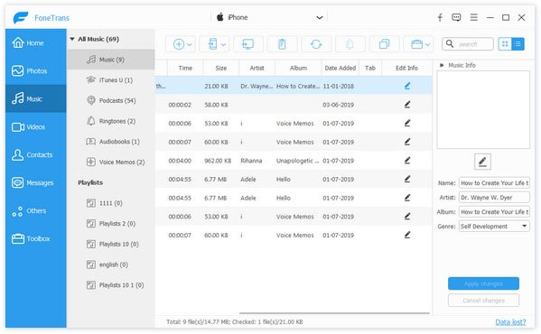 Modifica le informazioni ID3 con iPod Manager