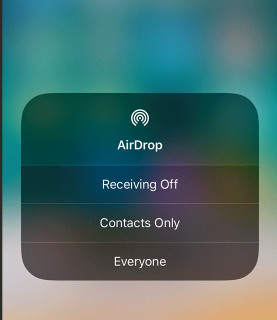 Aktivera AirDrop på mål-iPhone