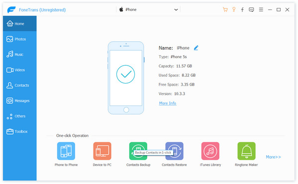 Connect iPhone with FoneTrans