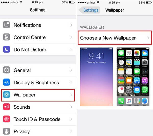 iPhone Wallpaper Settings