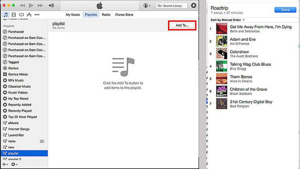 Yeni iTunes Çalma Listesine Şarkı Ekleme