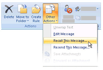 Richiama questo messaggio in Outlook 2007