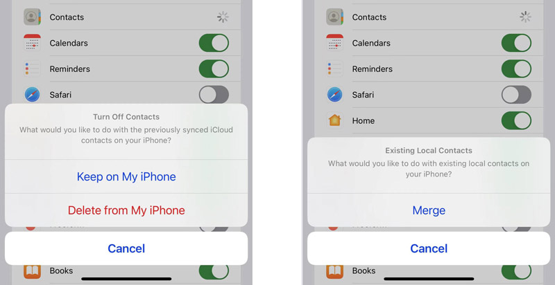 Herstel contacten op iPhone van iCloud Merge