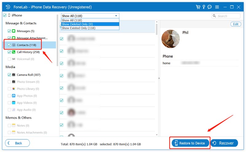 Retrieve Deleted Contacts on iPhone Without Backup