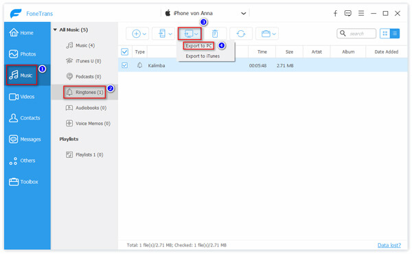 Suonerie iPhone di backup