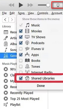 Κοινή χρήση βιβλιοθήκης iTunes