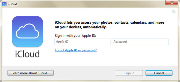 Accedi all'account iCloud