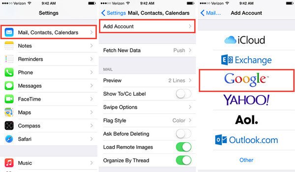Sync Google Contacts with iPhone