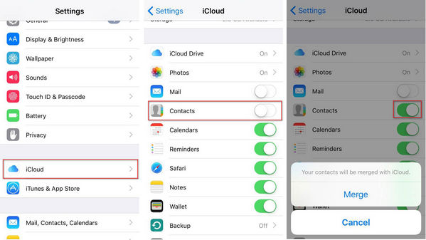 Synkronisera kontakter från iPhone till iPad via iCloud