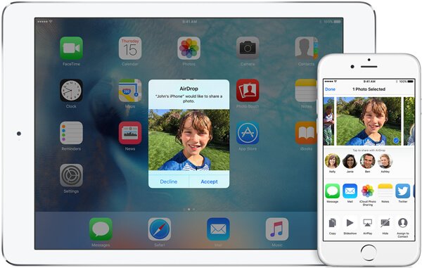 Synkroniser iPhone med iPad gennem Airdrop