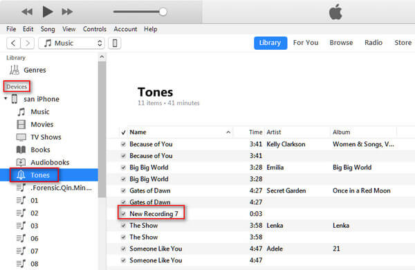 Zaimportuj dzwonek do iTunes