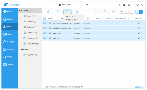 Trasferisci file iPod con iPod Manager