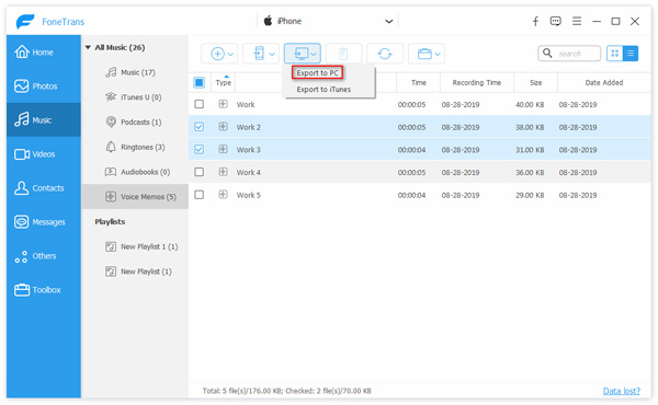 將Voicememos從iPhone傳輸到計算機