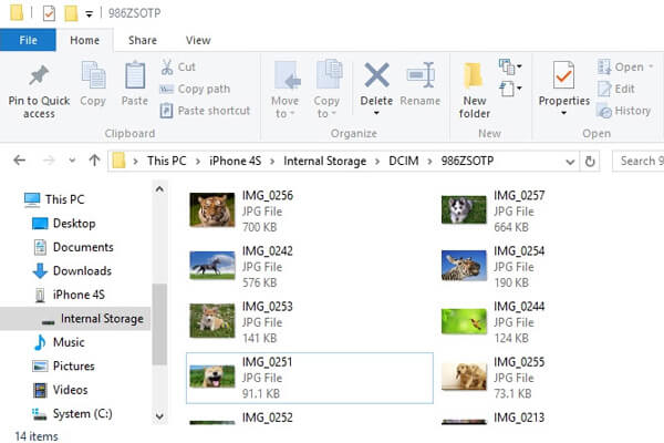 Загрузить фотографии с iPhone на ПК с помощью Windows File Explorer