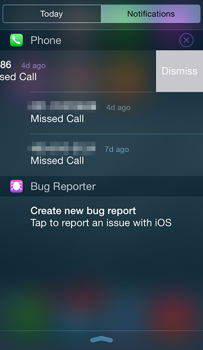 melding sluiten in iOS 8