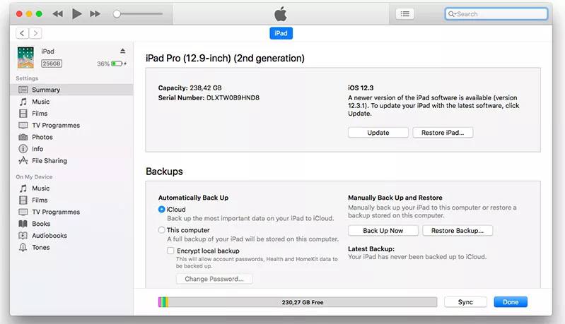 Restore iOS