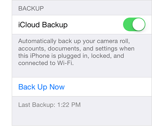 Backup with iCloud