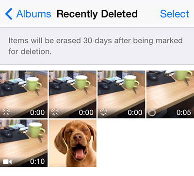 πρόσφατα διαγραμμένη φωτογραφία στο iOS 8
