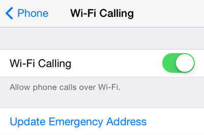 Bellen via wifi in iOS 8