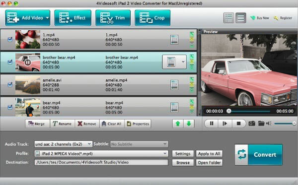 4Videosoft iPad Video Converter per Mac