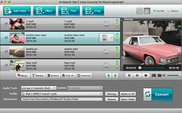 4Videosoft iPad Video Converter for Mac