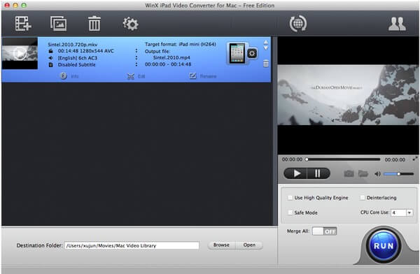 WinX iPad Video Converter for Mac