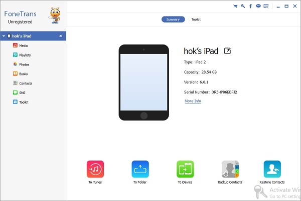 Indítsa el az iPad File Transfer alkalmazást