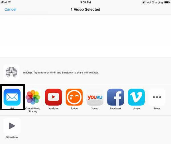 iPad-video med e-post