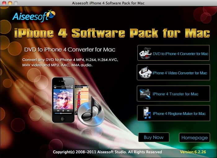 Aiseesoft iPhone 4 Software Pack for Mac 6.1.20 full