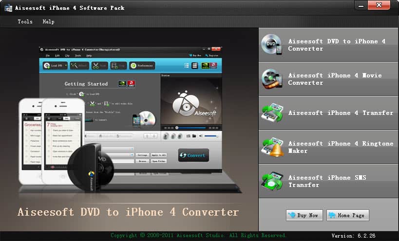 Aiseesoft iPhone 4 Software Pack 6.2.26 full