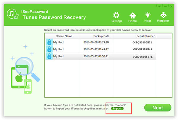 Recupero password di backup per iPhone